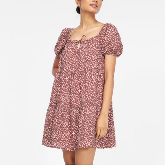 ANTHROPOLOGIE NWT Lacausa Playa Mini Dress Cocoa Magic Mushroom Print - Picture 5 of 8
